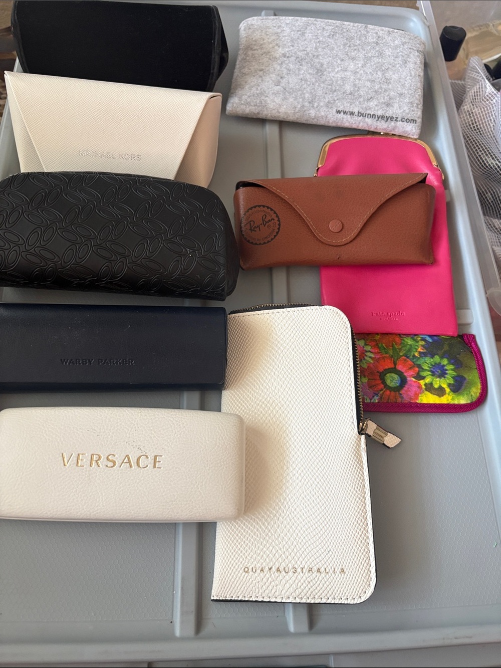 Versace White Eyewear Case lot of 10 ray ban Marc Jacob’s Kate spade